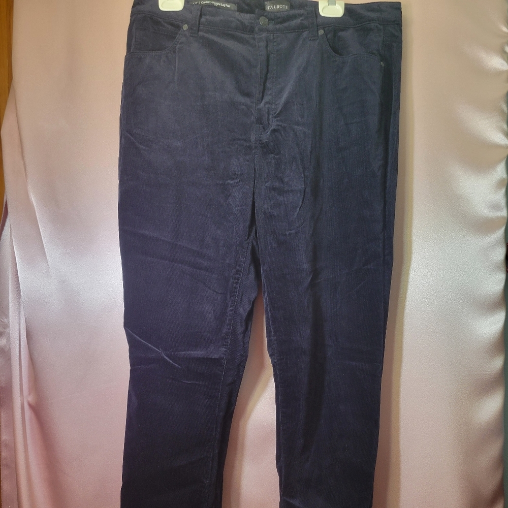 Talbots Blue Corduroy Five Pocket Straight Leg Pants